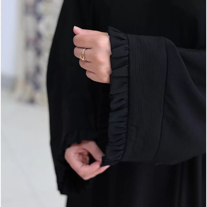 مانتو عبایی مشکی مدل پرنس