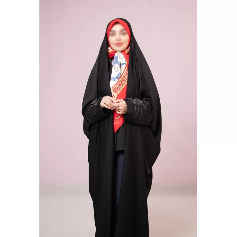 چادر لبنانی مشگی گلدوزی طرح گل برجسته ندا قطری