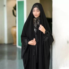 چادر مشکی عربی ندا امارات طرح پروانه کد 3036