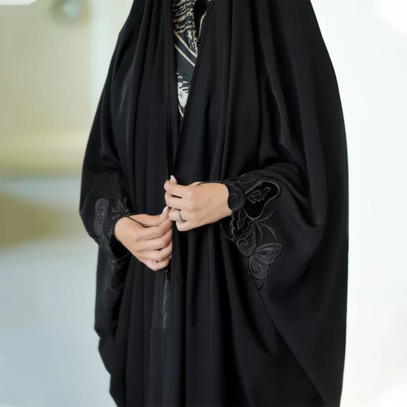 چادر مشکی عربی ندا امارات طرح پروانه کد 3036