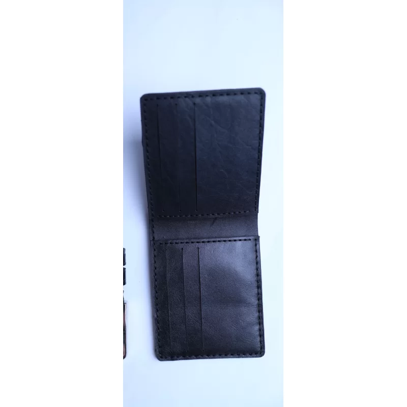 کیف پول چرم طبیعی مشکی مدل جیبی