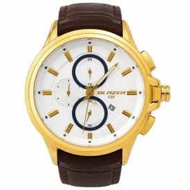ساعت مردانه طرح بلیزر طرح سه موتوره صفحه سفید کد 3