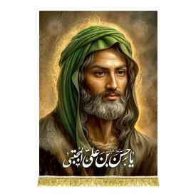 کتیبه مخمل طرح تمثال امام حسن مجتبی (ع)