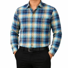 پیراهن مردانه چهارخانه آستین بلند پنبه کش کد 5