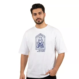 تیشرت مردانه آستین کوتاه سفید طرح مولا علی علیه السلام