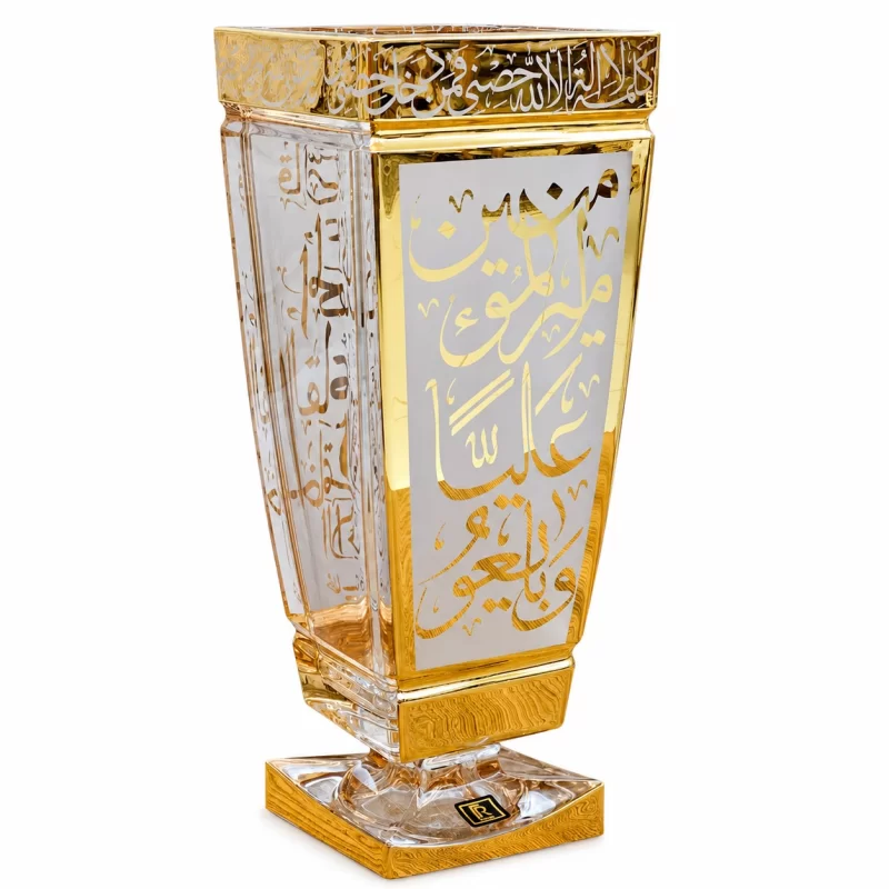 گلدان کریستال نوبل طرح طلاکوب مهدوی مدل علوی