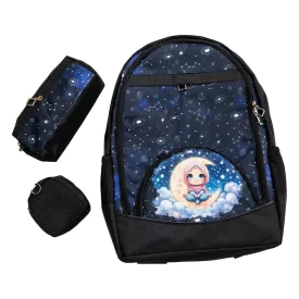 کوله پشتی مدرسه طرح دختر و ماه