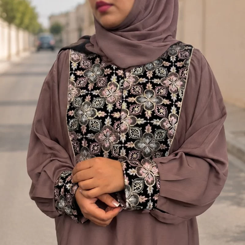 مانتو عبایی کالباسی طرح سما