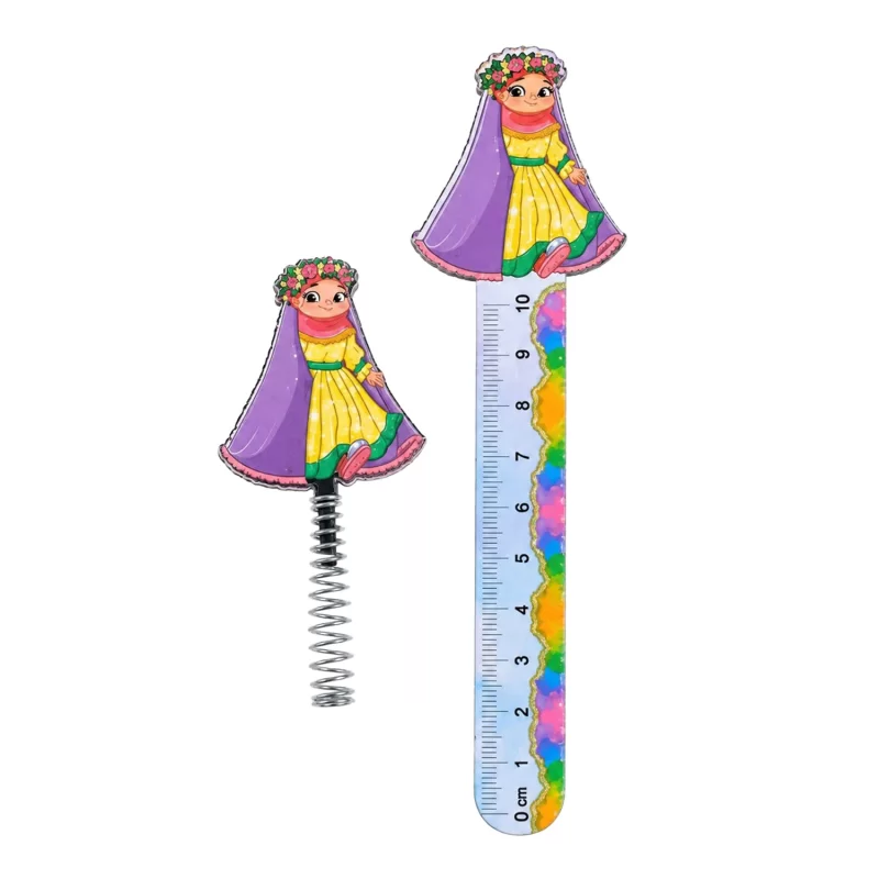 ست سرمدادی و خط کش دخترانه طرح شاپرک