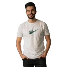 تیشرت مردانه آستین کوتاه سفید طرح علی علیه السلام