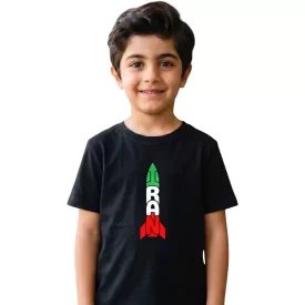 تیشرت پسرانه آستین کوتاه مشکی طرح IRAN