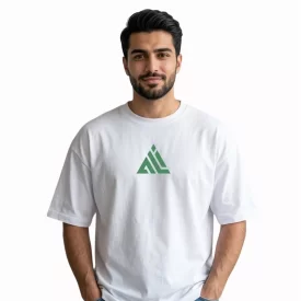 تیشرت مردانه آستین کوتاه سفید طرح علی