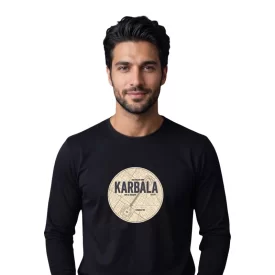 تیشرت مردانه آستین کوتاه مشکی طرح کربلا