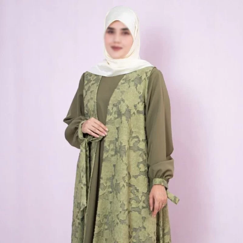 پیراهن زنانه سبز طرح سارافون تور