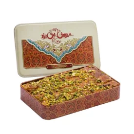 باقلوا پر مغز طرح جعبه فلزی کوچک سنتی یزد