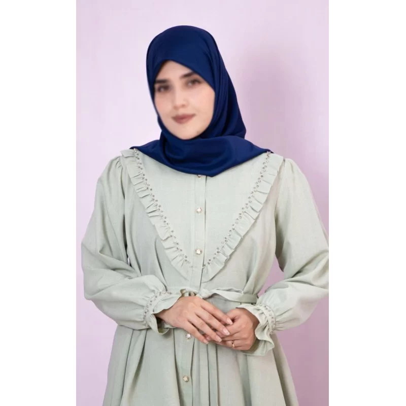شومیز نگین دوزی شده سبز روشن طرح دینا