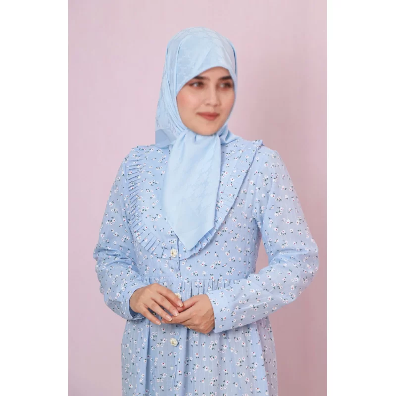 پیراهن زنانه آبی طرح گلگچی