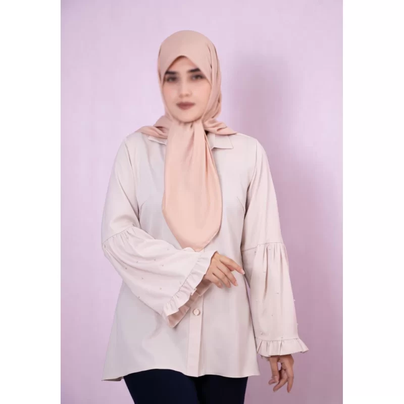 پیراهن زنانه مروارید دوزی طرح پنکیکی