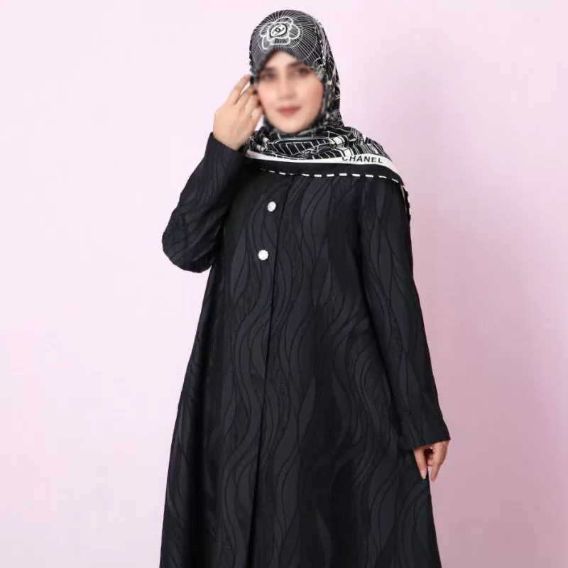 مانتو طرحدار مشکی طرح موج