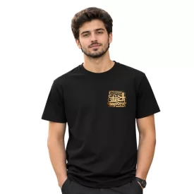 تیشرت مردانه آستین کوتاه مشکی طرح حب الحسین