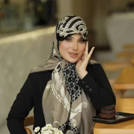 روسری رنگی طرح دار کد 17410
