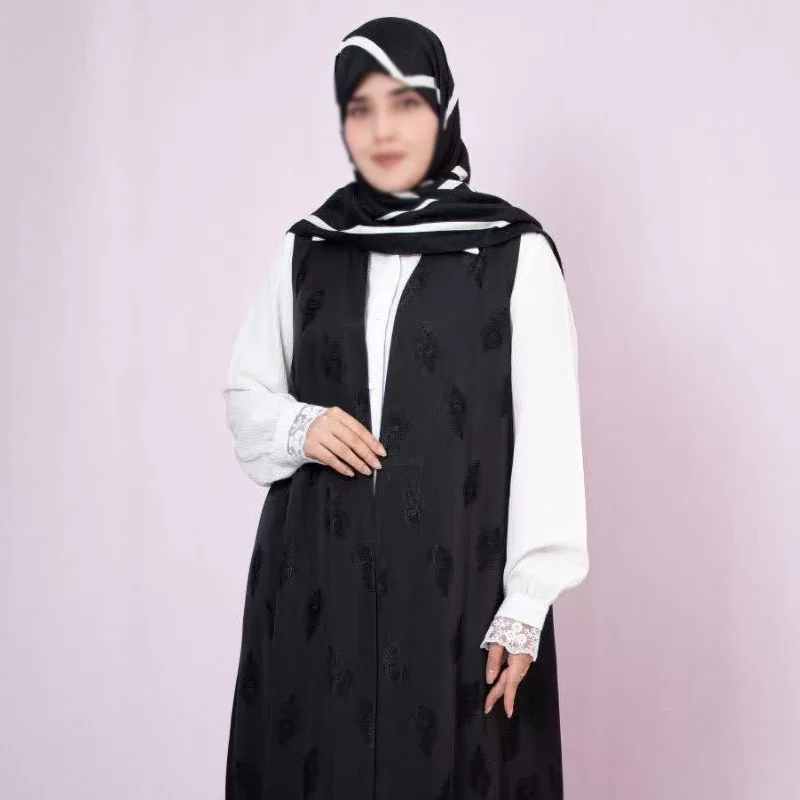 وست بلند مشکی طرح طاووس