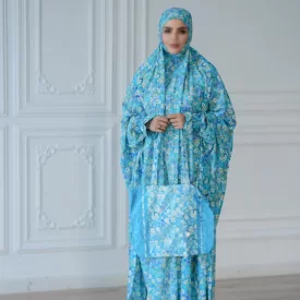 ست عبادت گلدار آبی طرح آرامش 