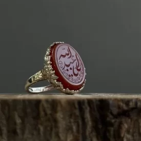 انگشتر نقره زنانه مدل عقیق سرخ