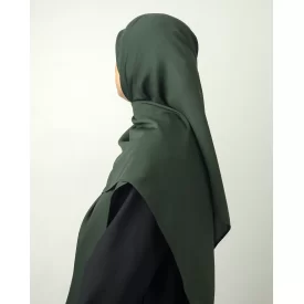 روسری ساده کرپ‌حریر سبز یشمی