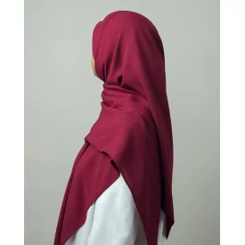 روسری ساده کرپ‌حریر آلبالویی