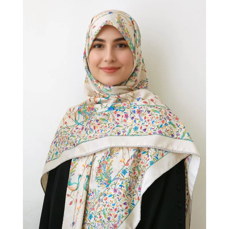 روسری طاووس کرمی