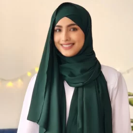 هدشال سبز زمردی مدل دوپیله