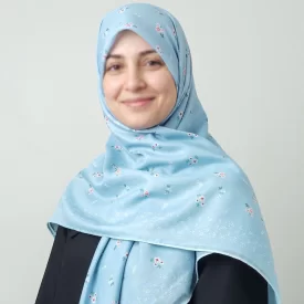 روسری گلدار طرح ارغوان آسمونی