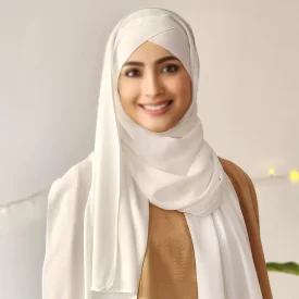 هدشال سفید مدل دوپیله