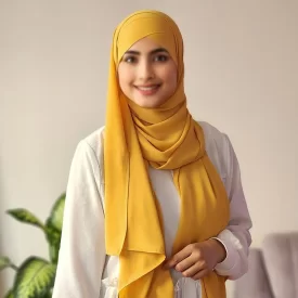 هدشال خردلی روشن مدل دوپیله