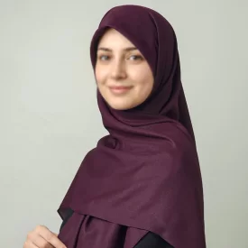 روسری کرپ‌حریر شاین بادمجونی