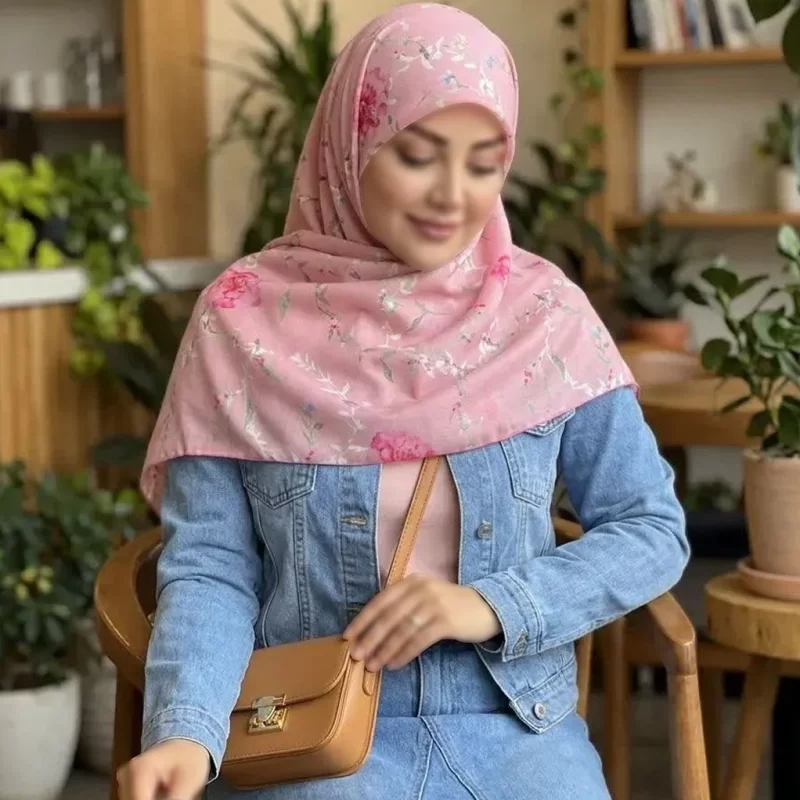 روسری نخ طرح گل گلی