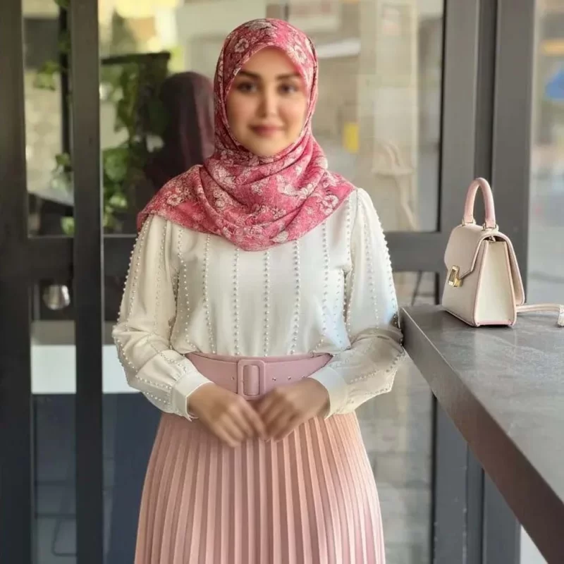 روسری نخ طرح نسترن