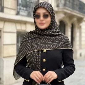 روسری نخ طرح خال خال