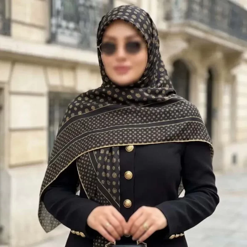 روسری نخ طرح خال خال