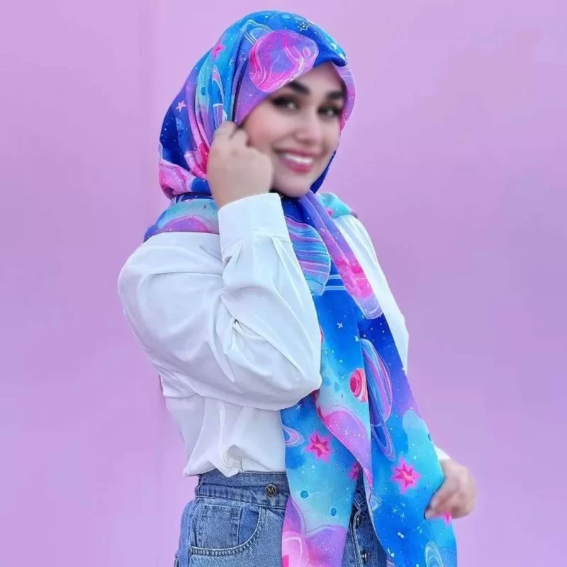 روسری نخ طرح گلکسی