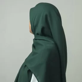 روسری ساده کرپ‌حریر سبز زمردی