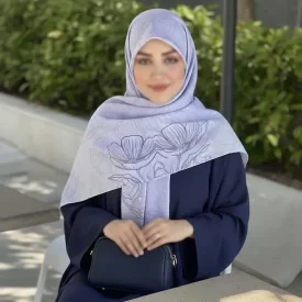 روسری نخ طرح ندا بنفش