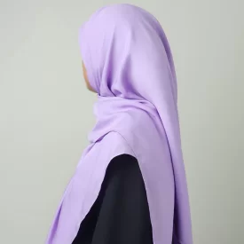 روسری ساده کرپ‌حریر یاسی