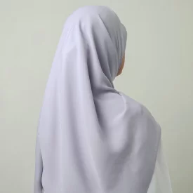 روسری ساده کرپ‌حریر نقره ای