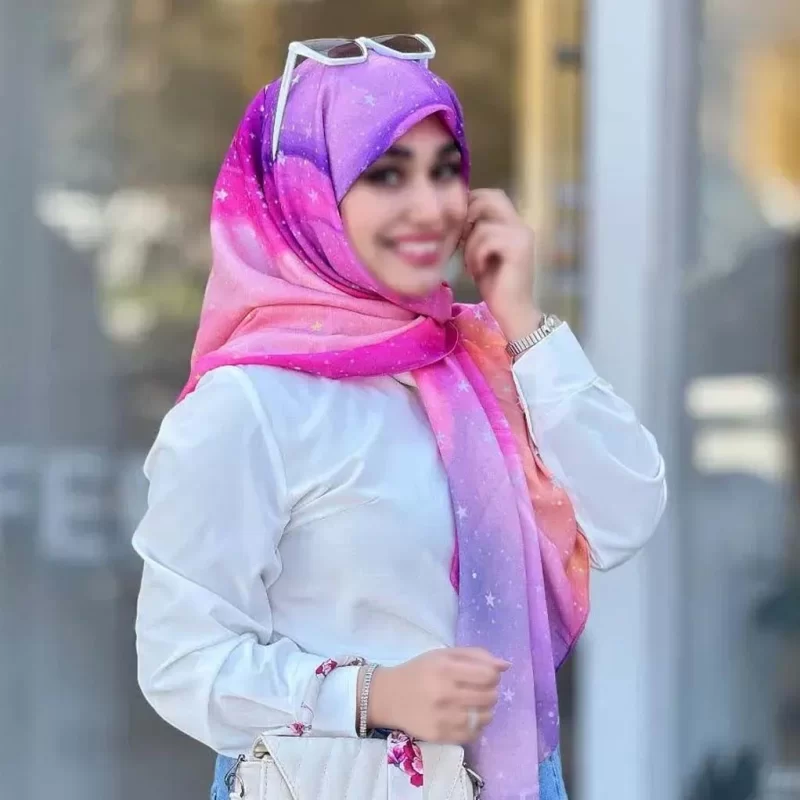 روسری نخ طرح شادی