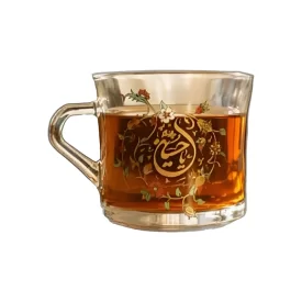 فنجان بلور hb صادراتی ذکر یاحسین (ع) - بسته 6 عددی