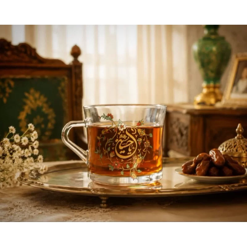 فنجان بلور hb صادراتی ذکر یاحسین (ع) - بسته 6 عددی