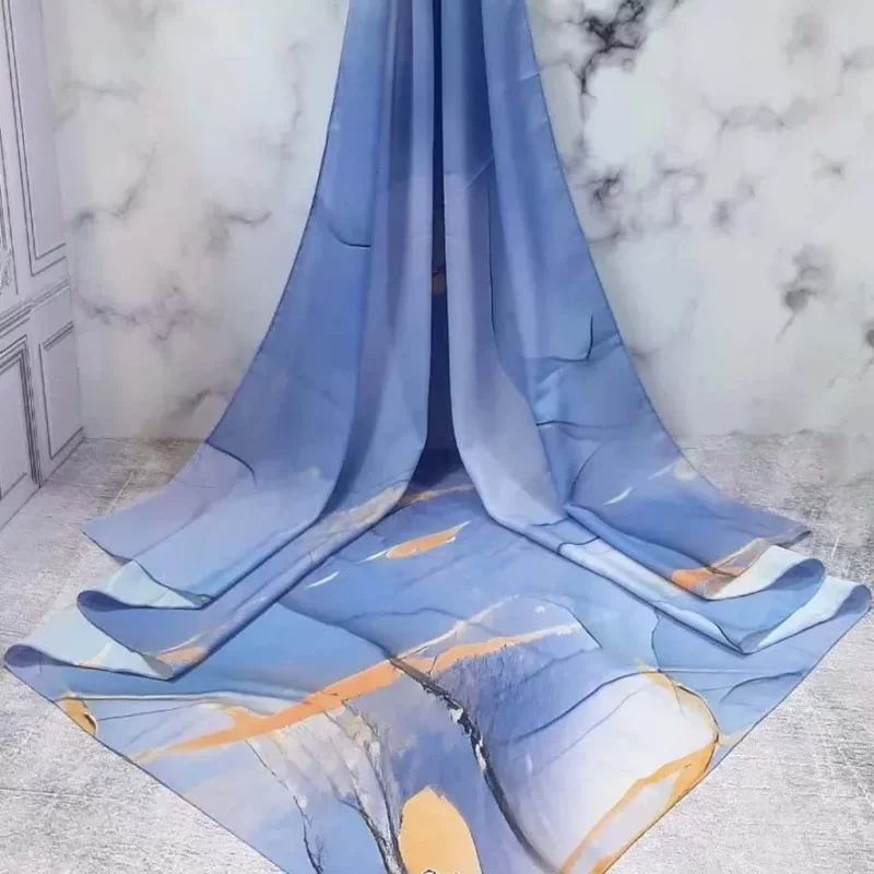 روسری نخ طرح دلناز آبی