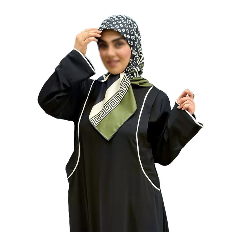 عبا زنانه مدل تلما پارچه کرپ تیتانیوم